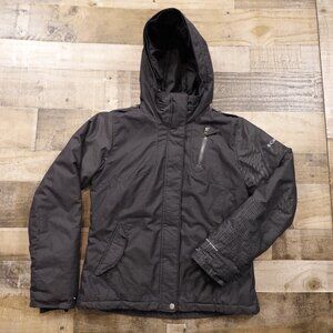 Columbia Women’s Omni-Shield Hooded Jacket Medium Black Insulated Winter‎